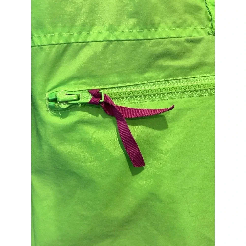 Vintage Gap Arctic Light Fleece Reversible Anorak Jacket XL Lime Green Black 90s
